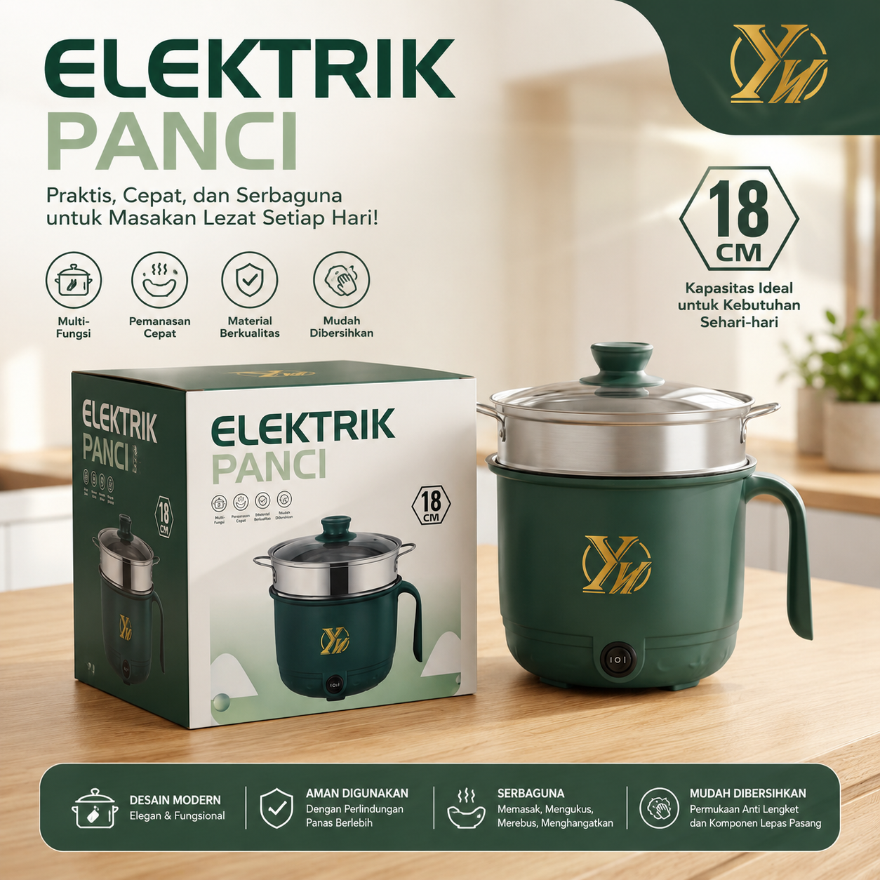 Electric Panci Non-Stick Cooking Pot | Mini Electric Cooking Pot 600W