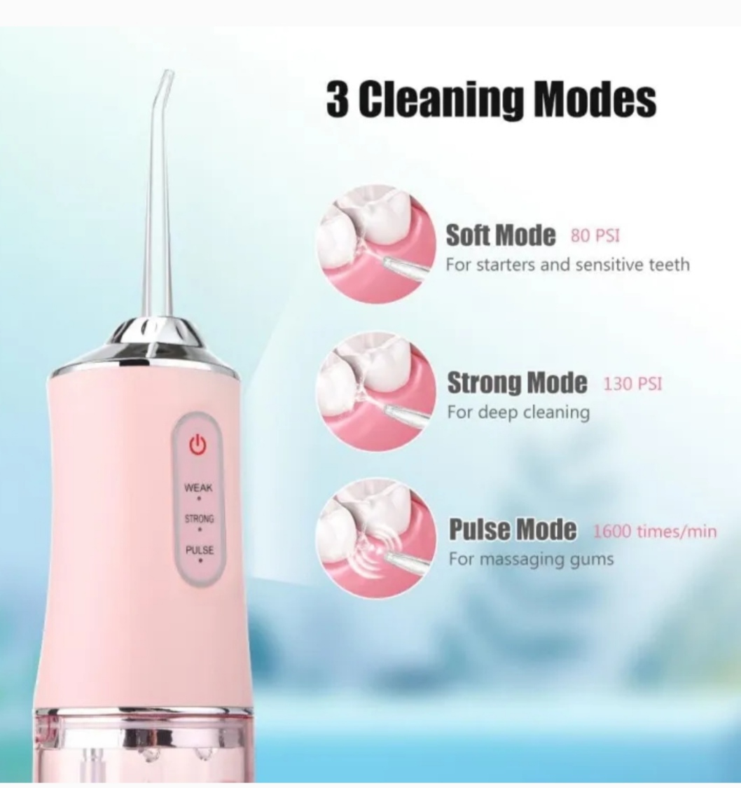 Portable Dental Water Flosser USB Rechargeable Oral Irrigator (220ml)