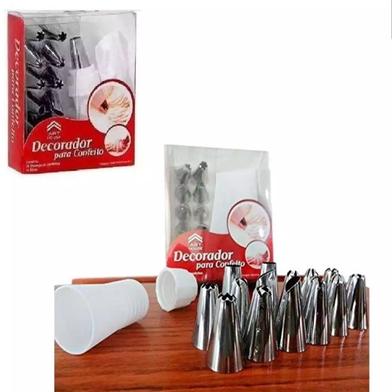 12 Pcs Cake Decorating Set | Stainless Steel Piping Nozzles & Icing Bag Set | Reusable Baking Tool